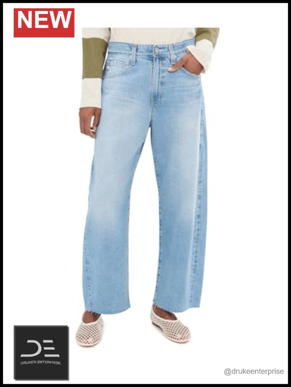 Hattie High Rise Crop Barrel Jeans - Arched Wide Leg Non-Stretch